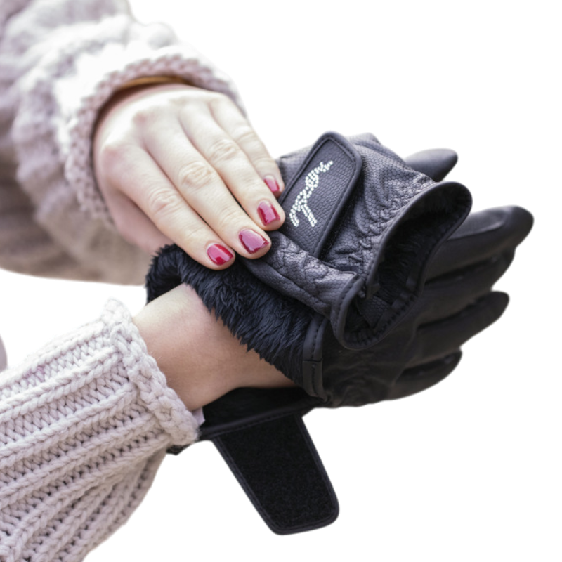 Eden by Pénélope - Gants d'équitation enfant Lyoni noir | - Ohlala