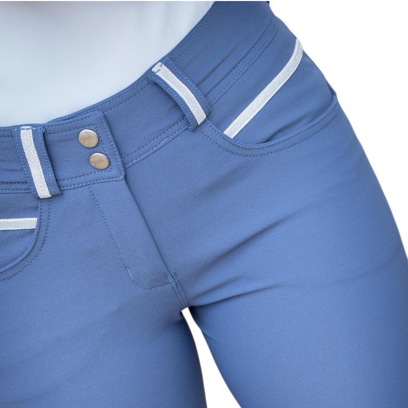 Pénélope - Pantalon d'équitation femme Fun Pushup bleu dauphin | - Ohlala
