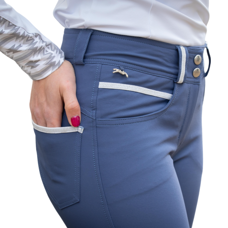 Pénélope - Pantalon d'équitation femme Fun Pushup bleu dauphin | - Ohlala
