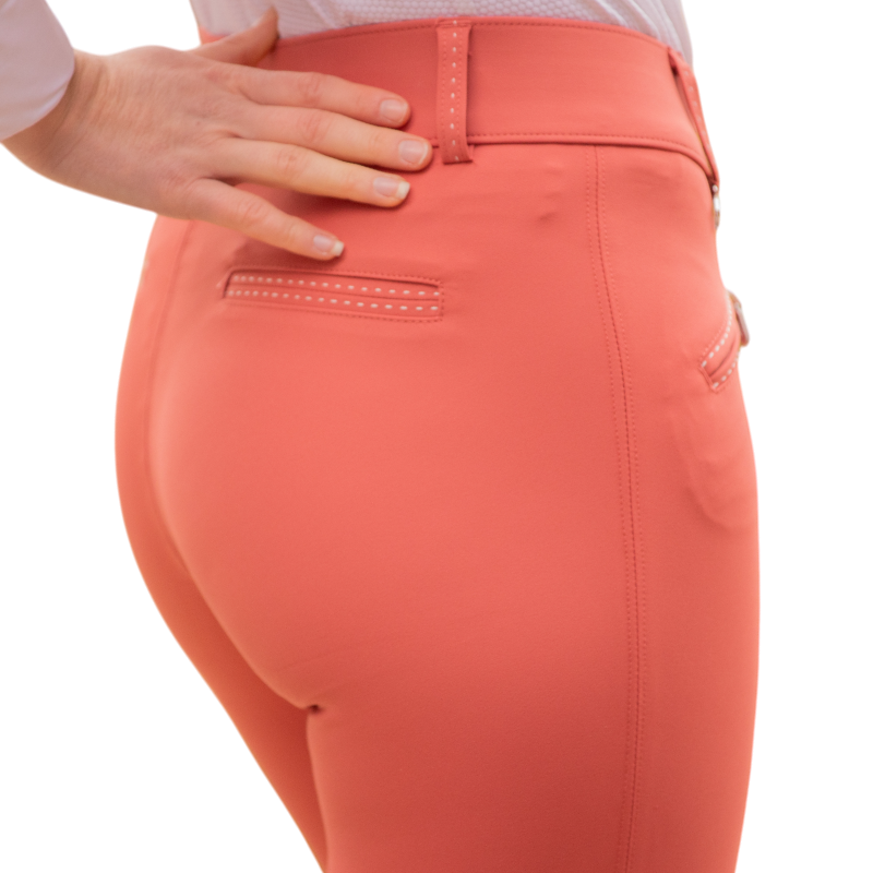 Pénélope - Pantalon d'équitation taille haute femme Rocky pêche | - Ohlala
