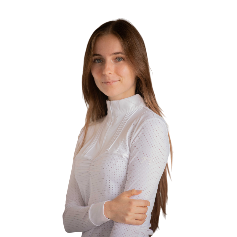 Pénélope - Polo de concours manches longues femme Florence blanc