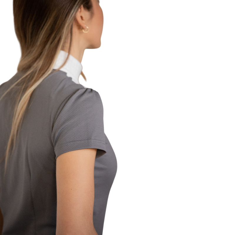 Pénélope - Polo de concours manches courtes femme Las Honey gris | - Ohlala
