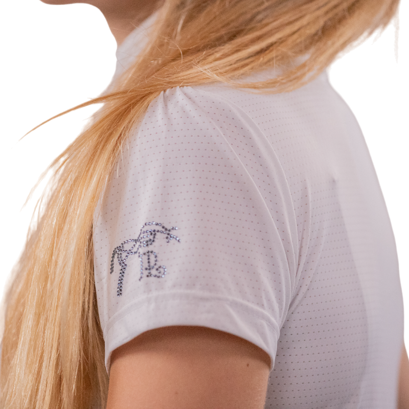 Pénélope - Polo de concours manches courtes femme Moon Mesh blanc | - Ohlala