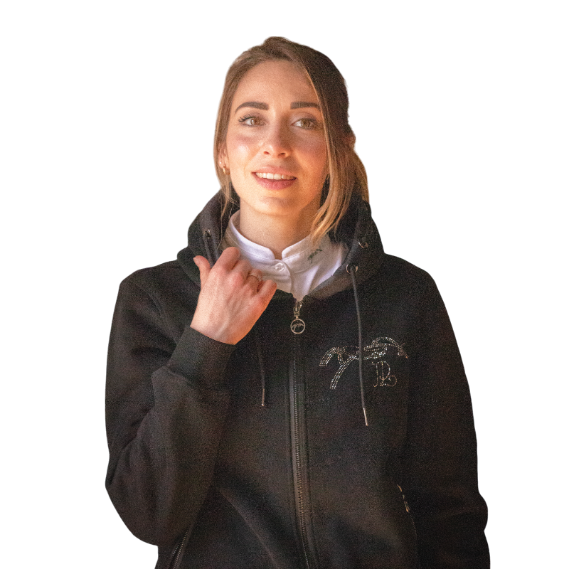 Pénélope - Sweat à capuche zippé femme Fluore noir | - Ohlala