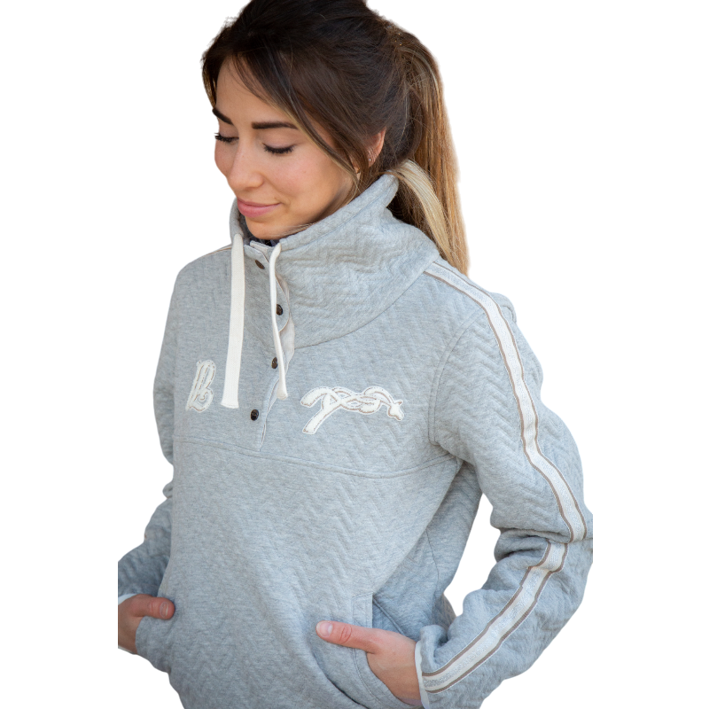 Pénélope - Sweat femme Pépita gris | - Ohlala