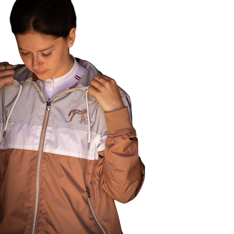 Pénélope - Veste coupe vent Celecce caramel/ gris | - Ohlala