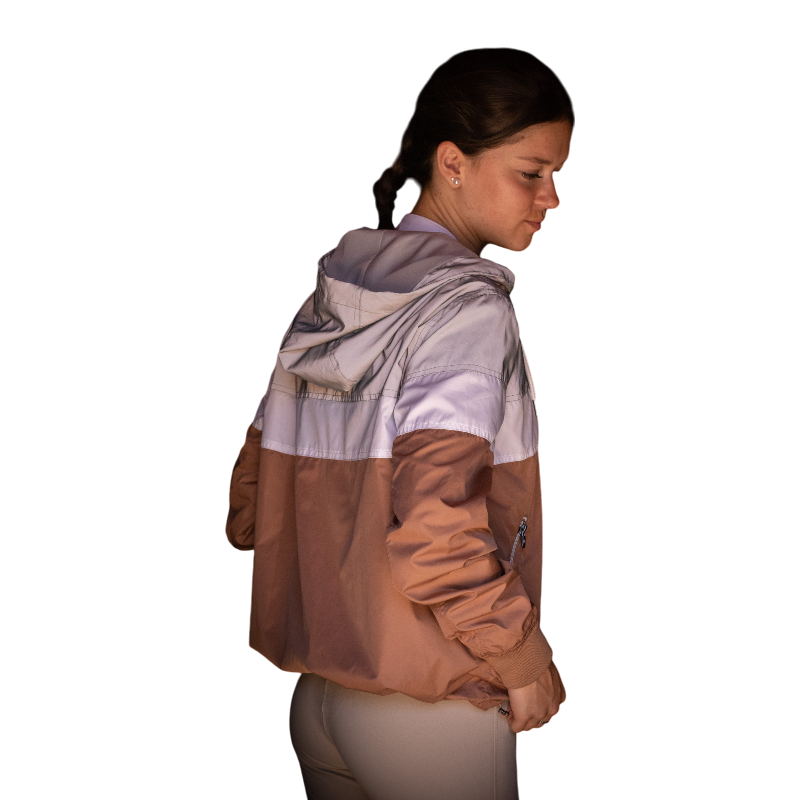 Pénélope - Veste coupe vent Celecce caramel/ gris | - Ohlala
