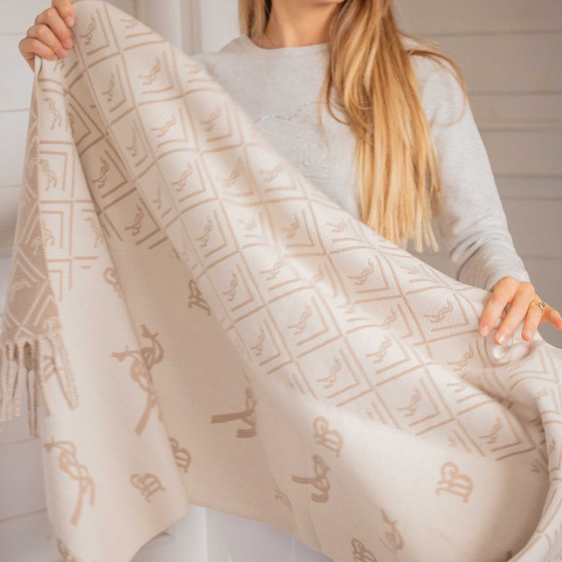 Pénélope - Echarpe femme Lana beige/ écru