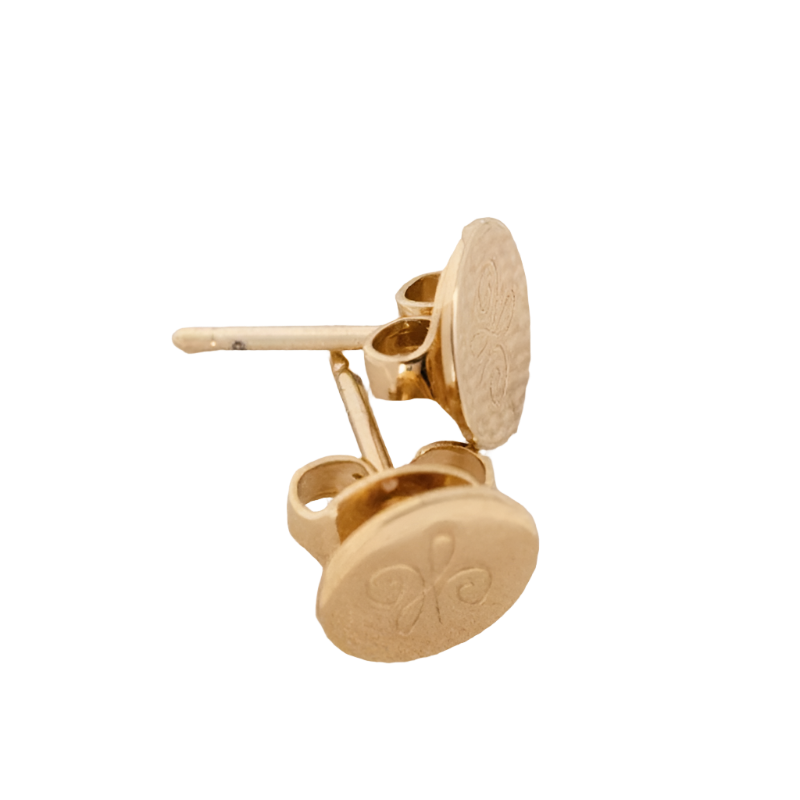 Pénélope - Boucles d'oreilles poussoir arabesque Lou doré | - Ohlala