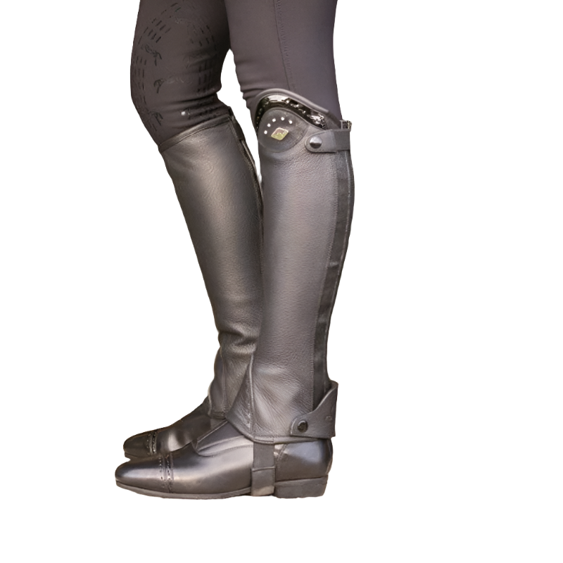 Pénélope - Mini-chaps cuir Prisca noir | - Ohlala