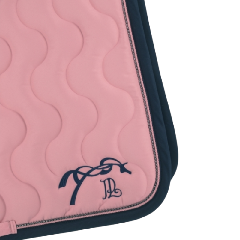Pénélope - Tapis de selle Diamant rose pâle/ marine