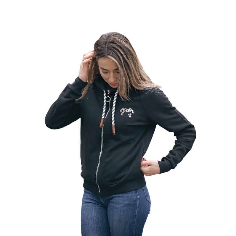 Pénélope - Sweat zippé Comète noir | - Ohlala