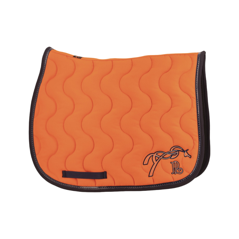 Pénélope - Tapis de selle classique orange/ marine | - Ohlala