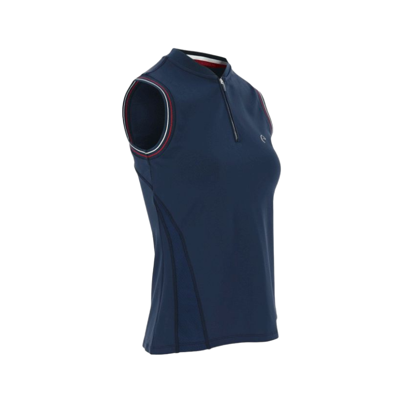 Equithème - Polo sans manches femme Mia marine | - Ohlala