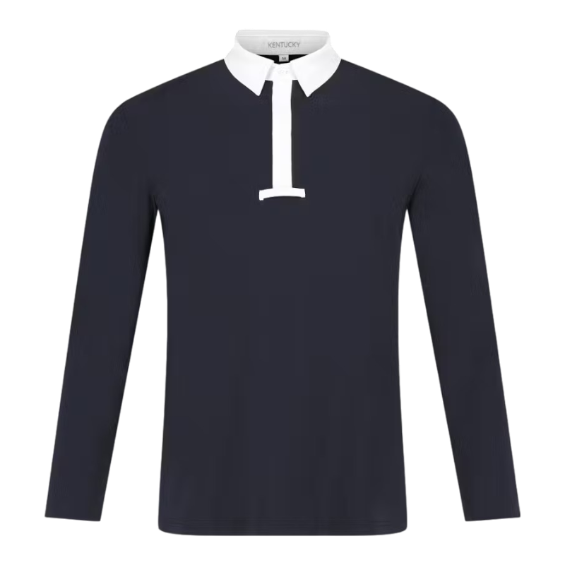 Kentucky Horsewear - Wedstrijdpoloshirt met lange mouwen voor heren Classic marine
