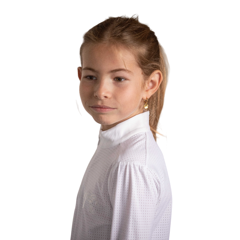 Eden by Pénélope - Polo de concours enfant Bruges Mesh blanc | - Ohlala