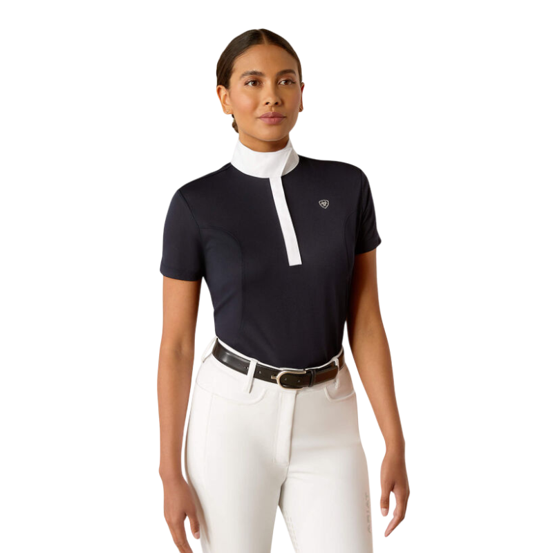 Ariat - Polo de concours manches courtes femme Aptos marine