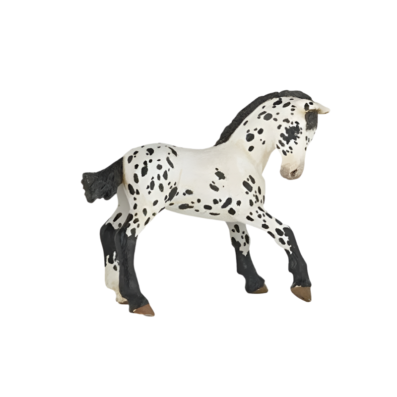 Papo - Figurine poulain Appalossa noir | - Ohlala