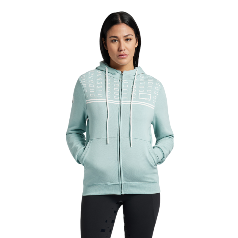 RG Italy - Sweat zippé manches longues femme RG Logo Stripe bleu | - Ohlala