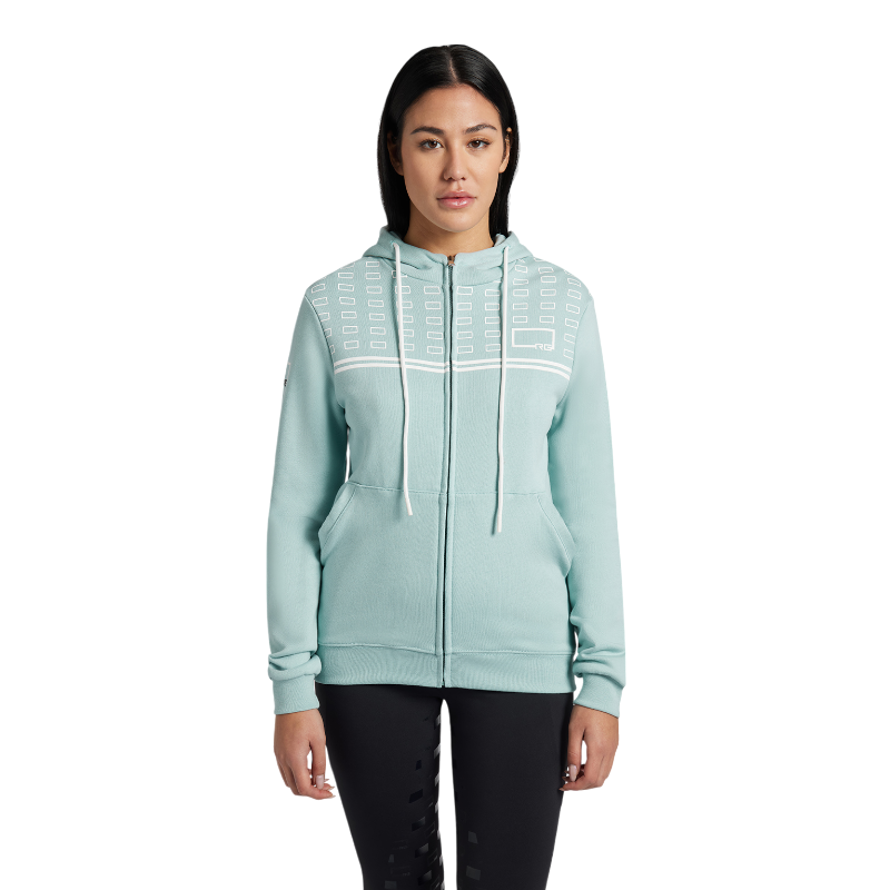 RG Italy - Sweat zippé manches longues femme RG Logo Stripe bleu | - Ohlala