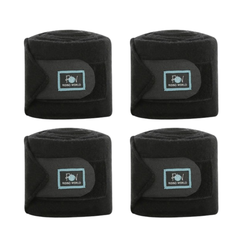 Riding World - Bandes de polo Eco noir (x4) | - Ohlala