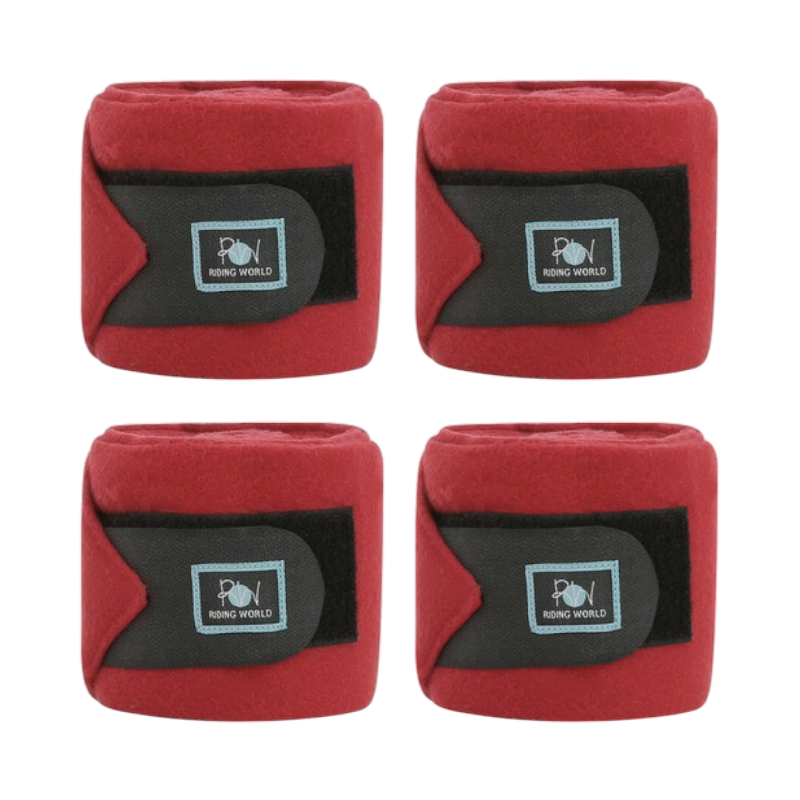 Riding World - Bandes de polo Eco rouge (x4) | - Ohlala