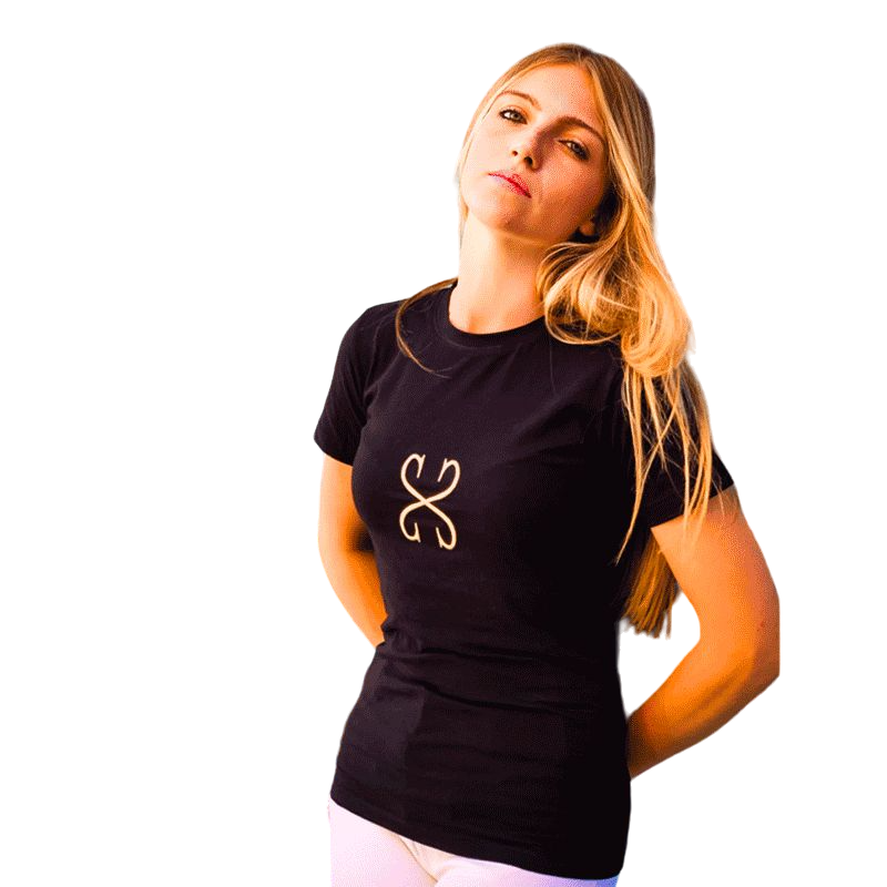 Sabbia Bianca - T-shirt manches courtes femme Aurore noir | - Ohlala