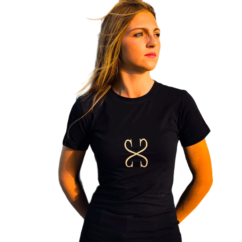 Sabbia Bianca - T-shirt manches courtes femme Aurore noir | - Ohlala