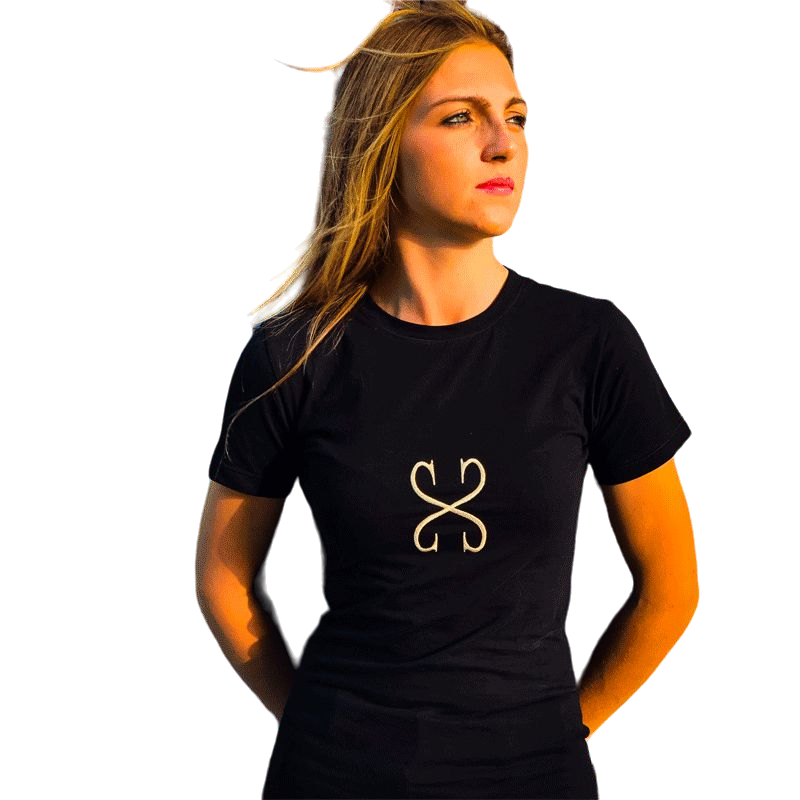 Sabbia Bianca - T-shirt manches courtes femme Aurore noir | - Ohlala
