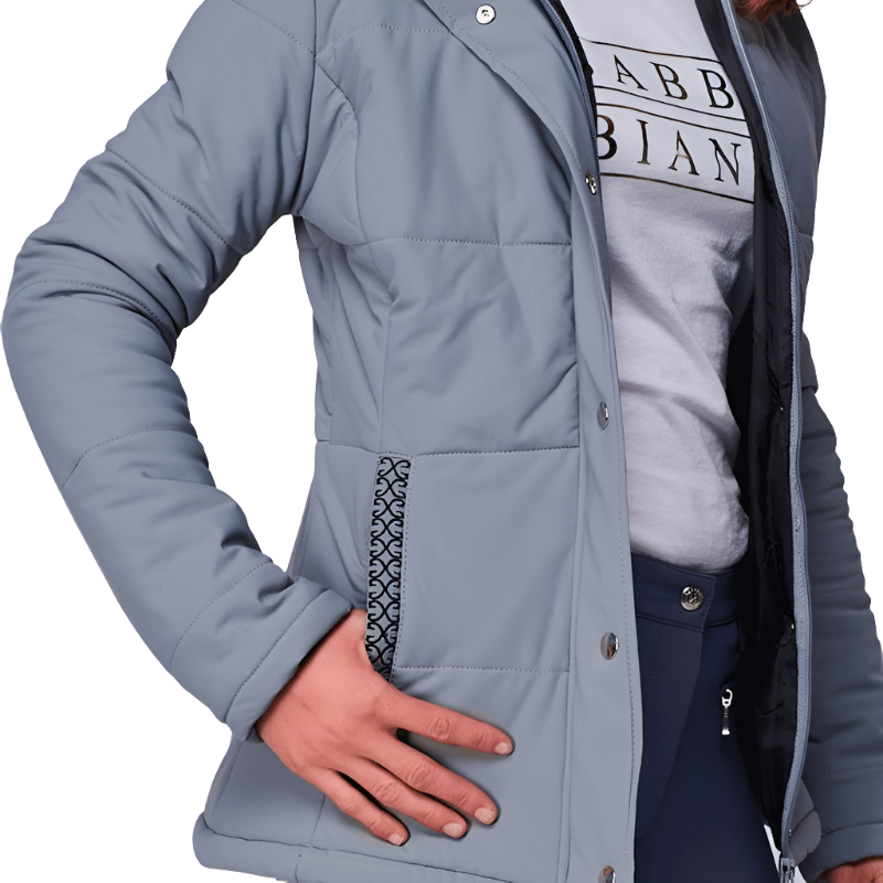 Sabbia Bianca - Manteau manches longues col montant femme Hera gris | - Ohlala