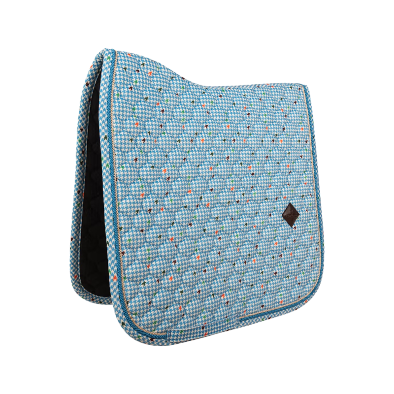 Kentucky Horsewear - Tapis de dressage Velvet pied de poule navy colorfull | - Ohlala