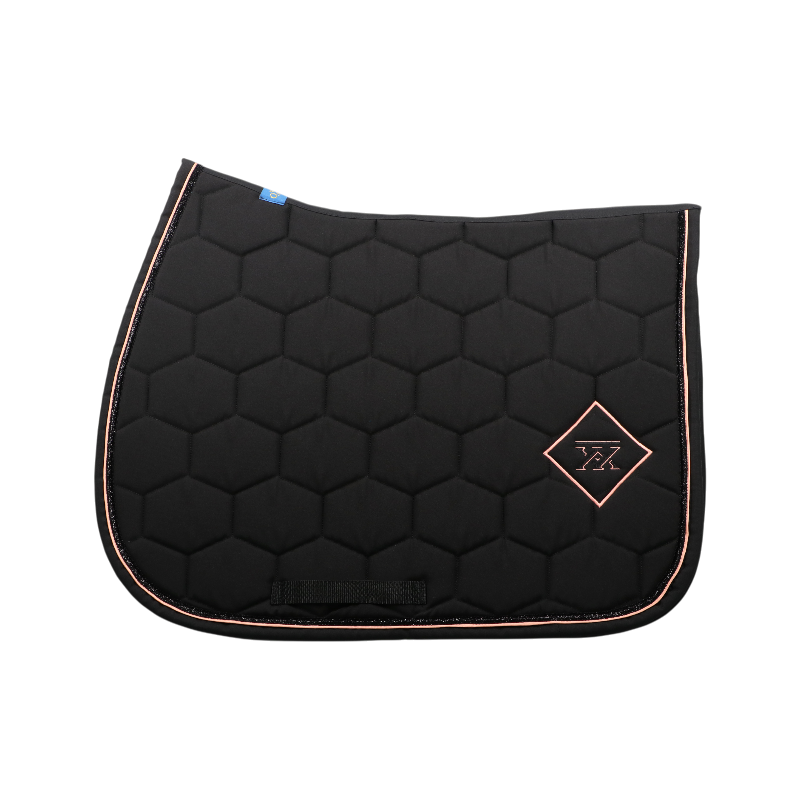 Oxxer - Tapis de selle Accent noir/ pêche | - Ohlala