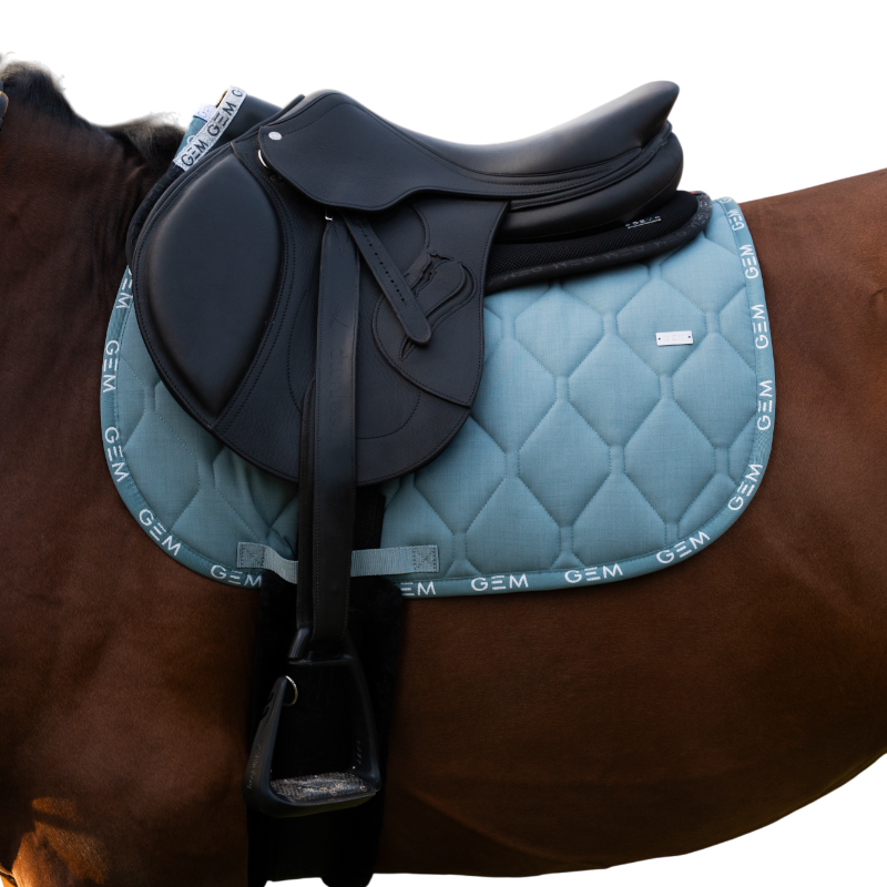 GEM - Tapis de selle Love bleu gris