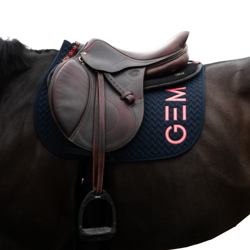GEM - Tapis de selle Ten marine/ corail