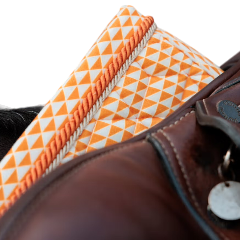 Kentucky Horsewear - Sattelunterlage Velvet Druck Fahnen orange