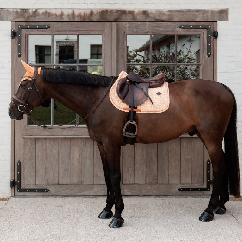 Kentucky Horsewear - Sattelunterlage Velvet Druck Fahnen orange