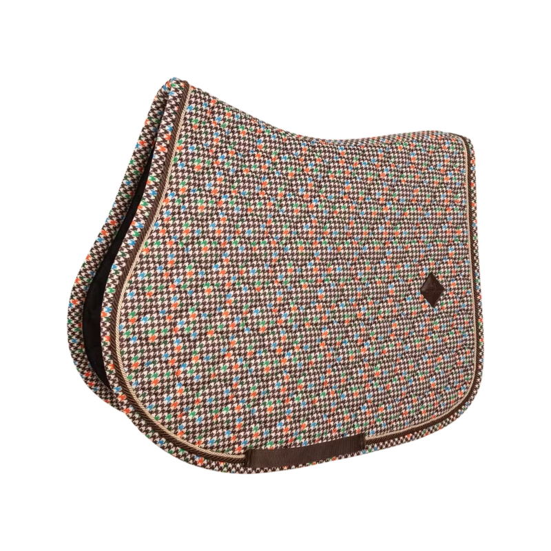 Kentucky Horsewear - Tapis de selle Velvet pied de poule brown colorfull
