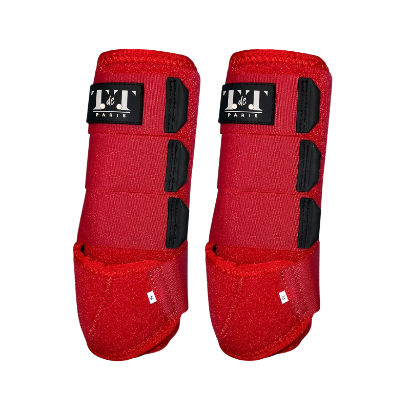TdeT - Guêtres Néoprène rouge x2 | - Ohlala