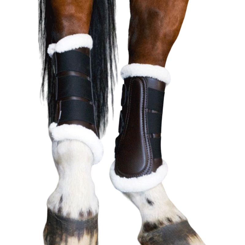 TdeT - Guêtres fermées postérieurs mouton marron/ noir x2 | - Ohlala