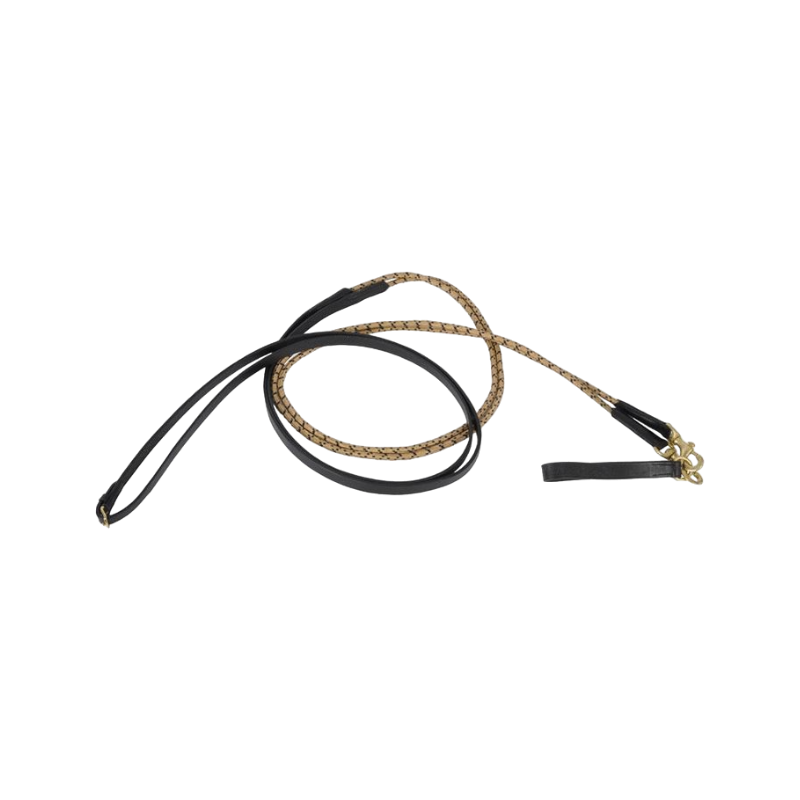 TdeT - Rênes allemandes corde et cuir marron/beige | - Ohlala