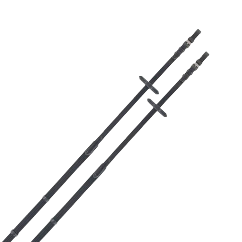 TdeT - Rênes toiles à arrêtoirs noir | - Ohlala