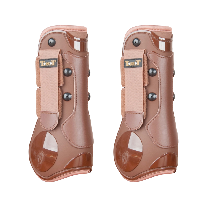 TdeT - Guêtres ouvertes coques et cuir marron