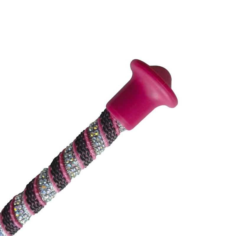 Whip&Go - Cravache Jump Diamond rose 65 cm | - Ohlala