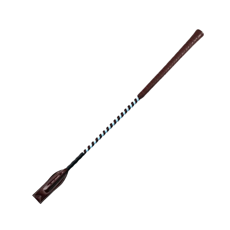 Whip&Go - Cravache concours ciel/choco 63 cm | - Ohlala