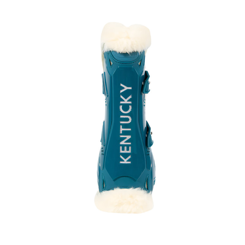 Kentucky Horsewear - Guêtres ouvertes mouton vegan Bamboo Elastic emeraude x2 | - Ohlala