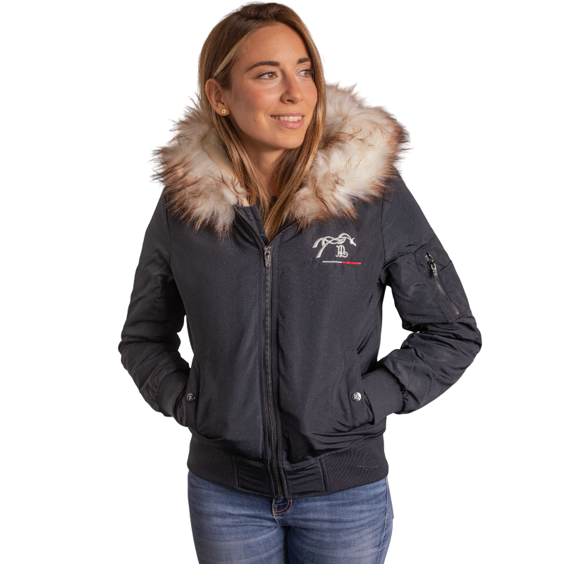 Pénélope - Damen Bomberjacke Lyon schwarz Glitzer