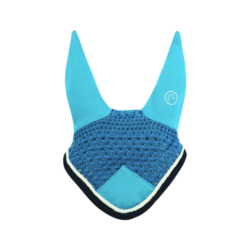 Equithème - Bonnet chasse-mouches Polyfun bleu vif/marine | - Ohlala