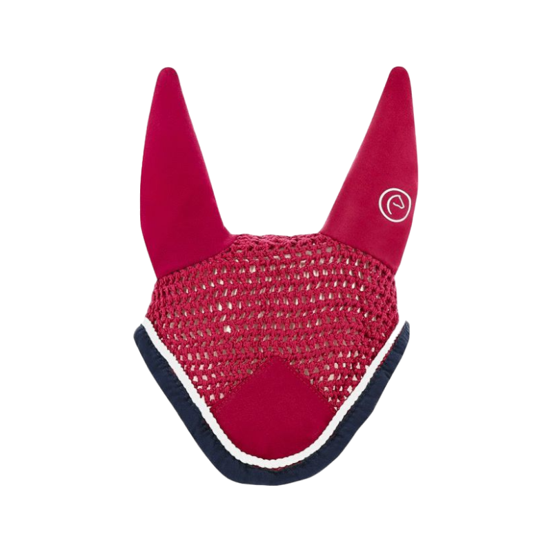 Equithème - Bonnet chasse-mouches Polyfun framboise/ marine | - Ohlala