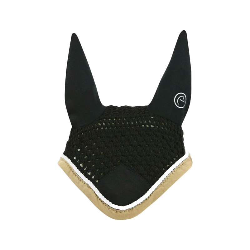 Equithème - Bonnet chasse-mouches Polyfun noir/ taupe | - Ohlala