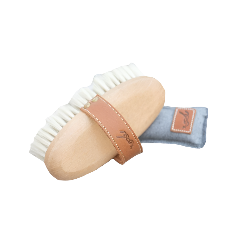 Pénélope - Petite brosse douce sangle cuir | - Ohlala